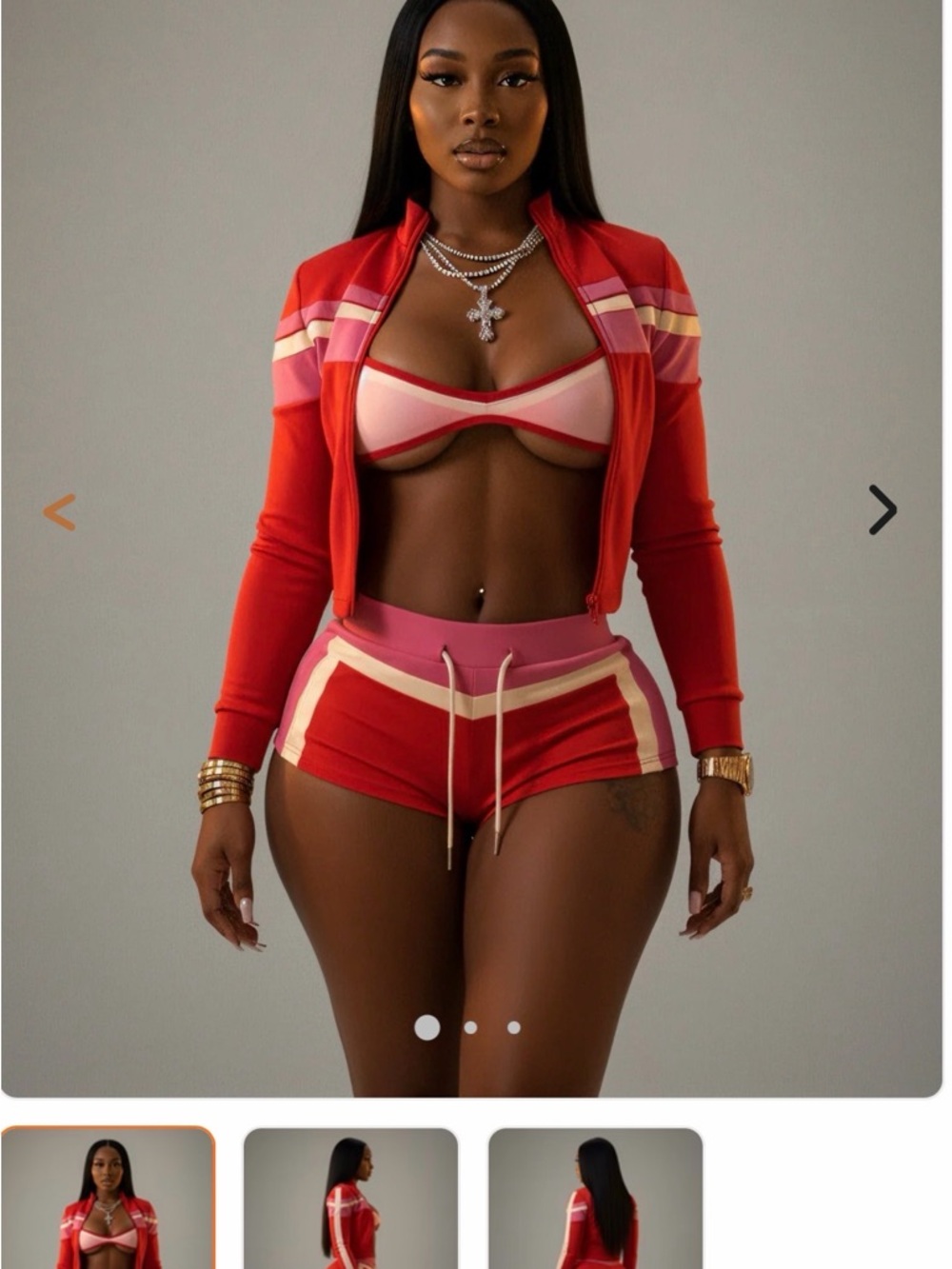 Red & Pink Athletic 3 Piece Set